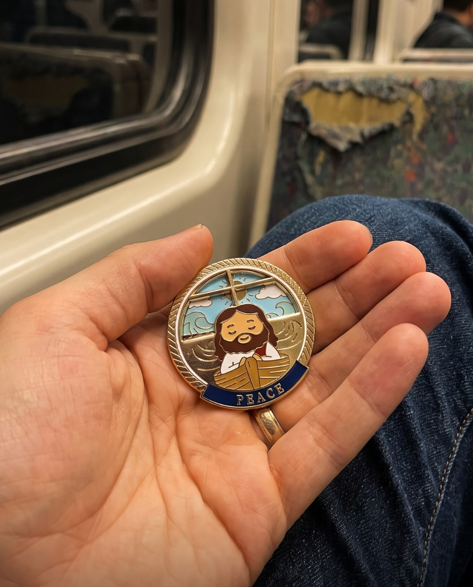 Jesus Peace Be Still Spinner Enamel Pin