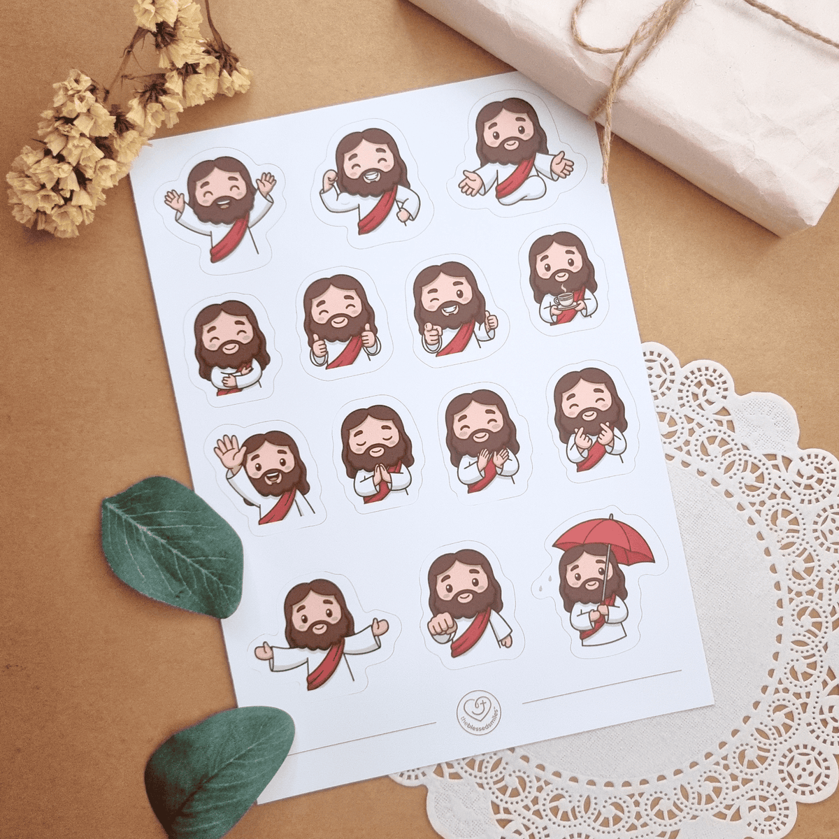 Jesus Emotes Stickers Sheet