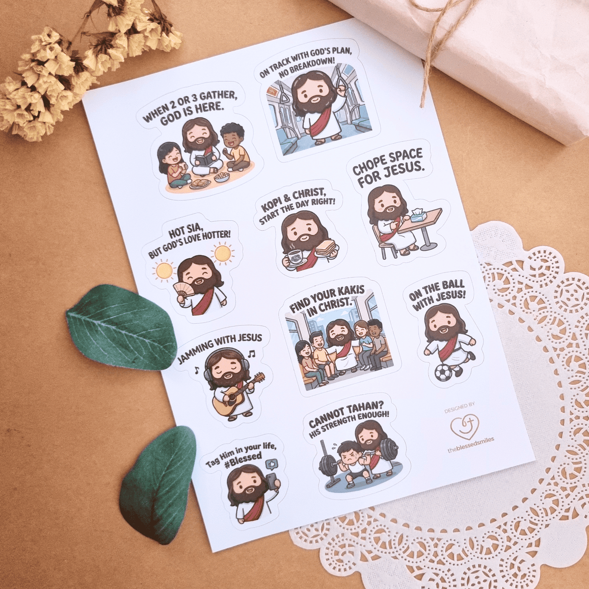 Jesus Singlish Stickers Sheet