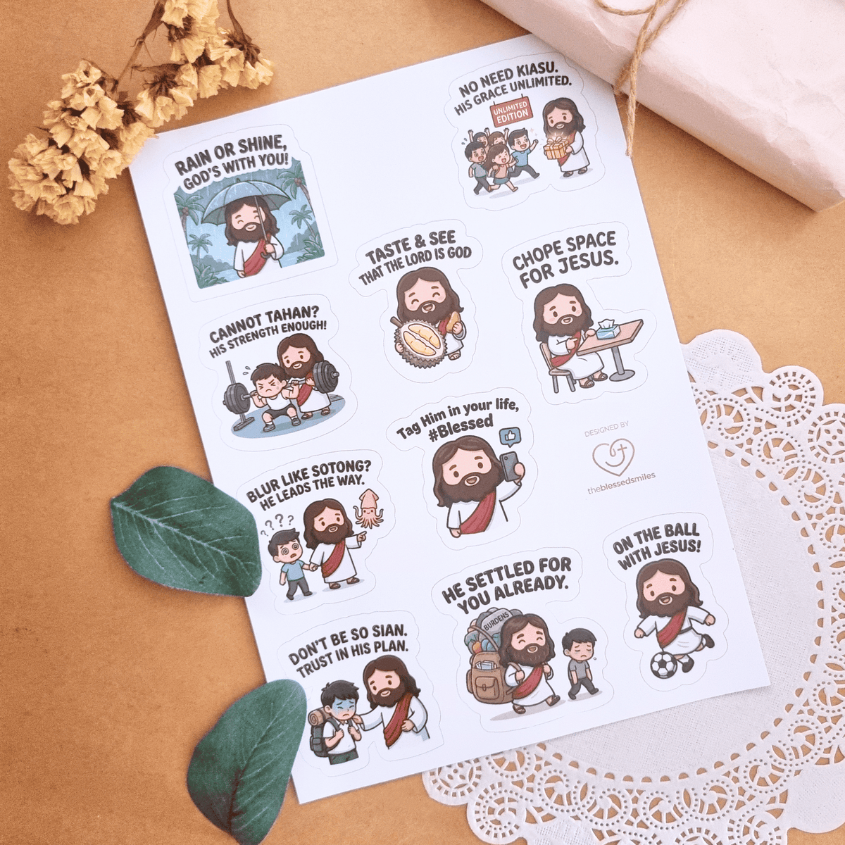 Jesus Singlish Stickers Sheet