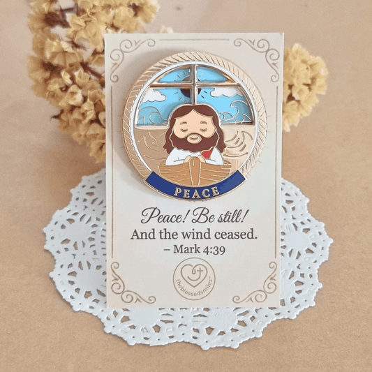 Jesus Peace Be Still Spinner Enamel Pin
