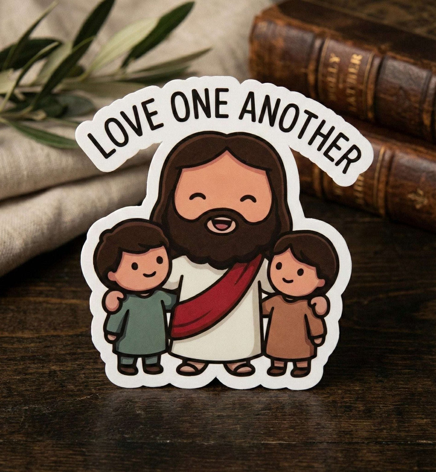 Cute Jesus Sticker (Love One Another) - The Blessed Smiles