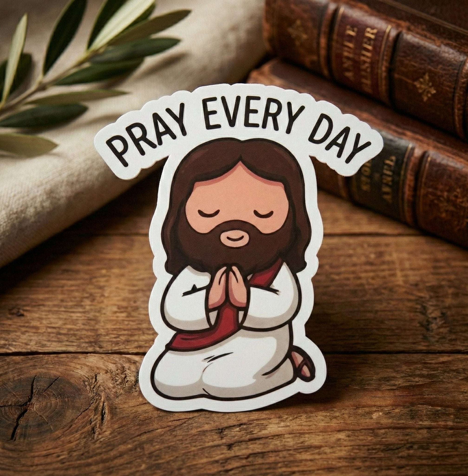 Cute Jesus Sticker (Pray Every Day) - The Blessed Smiles