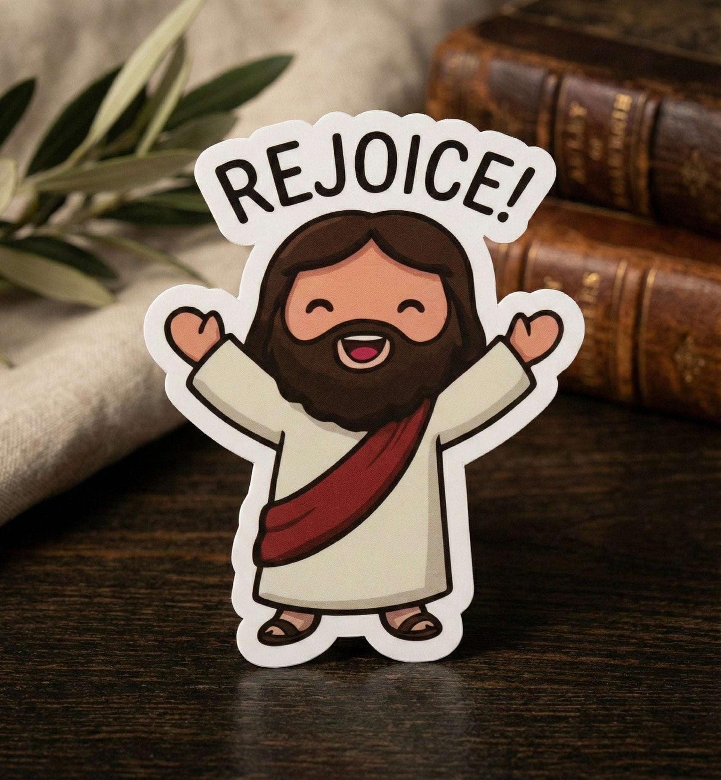 Cute Jesus Sticker (Rejoice!) - The Blessed Smiles