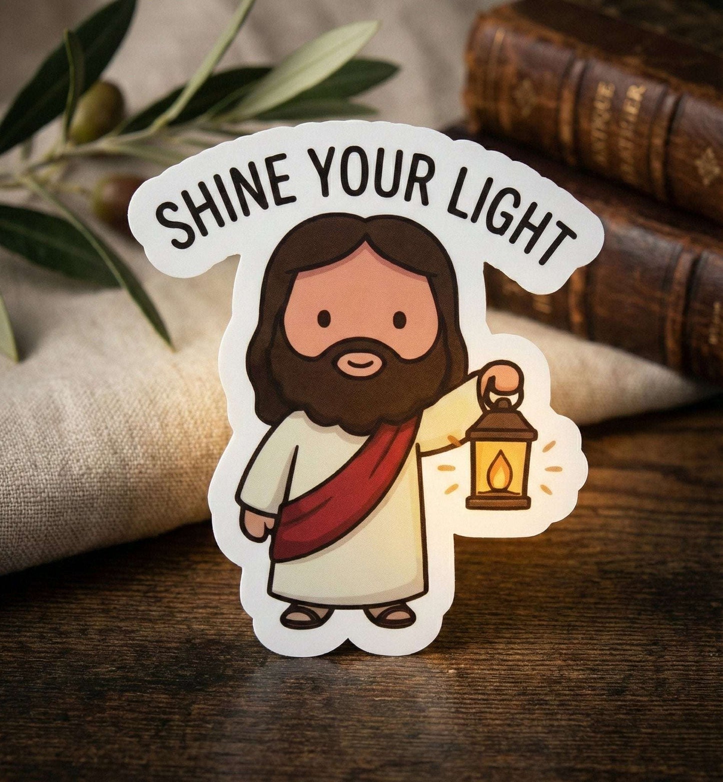 Cute Jesus Sticker (Shine Your Light) - The Blessed Smiles