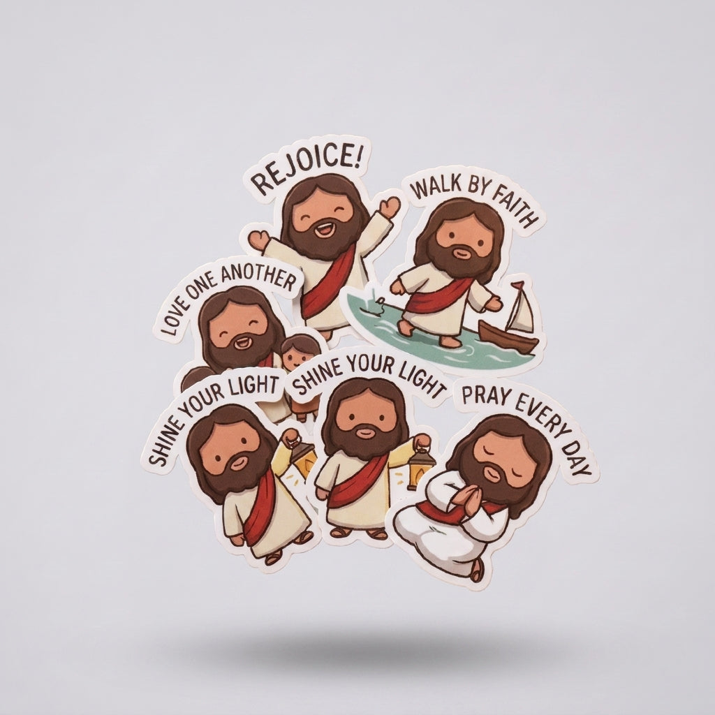The Daily Walk Pack - six Jesus stickers