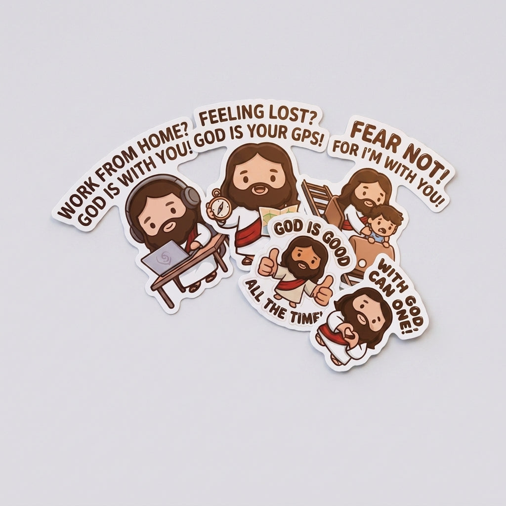 God's Got You Pack - five Jesus stickers