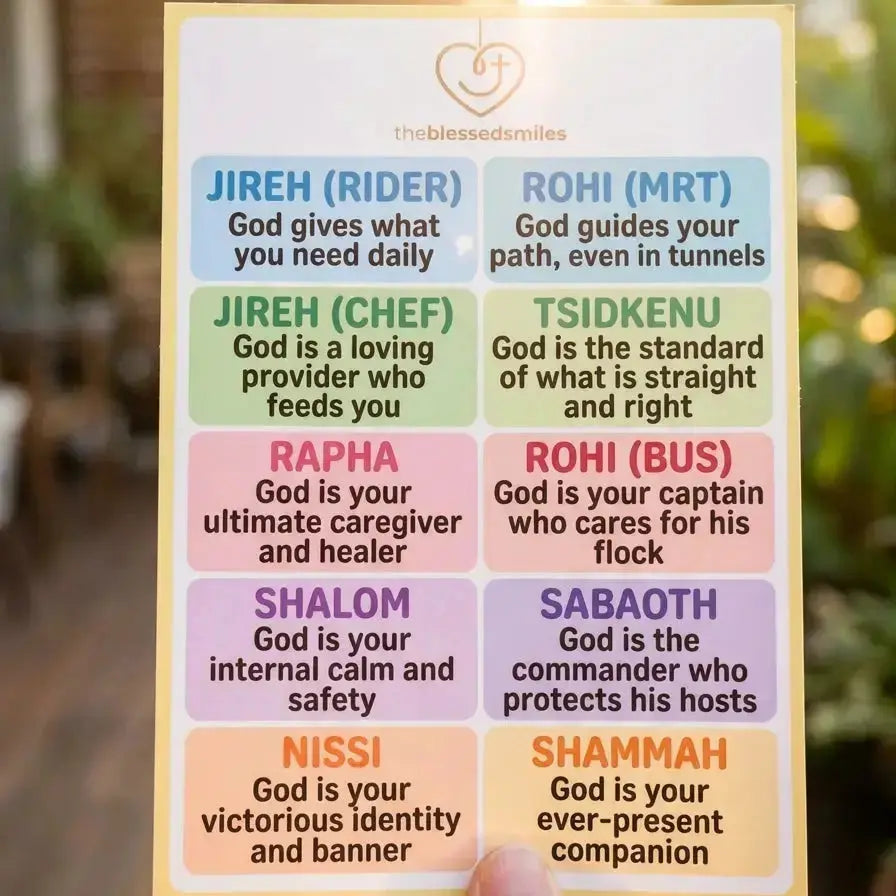 Names of God Stickers Sheet - Singapore Edition - The Blessed Smiles