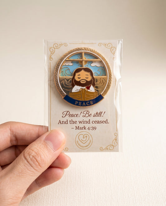 Jesus Peace Be Still Spinner Enamel Pin
