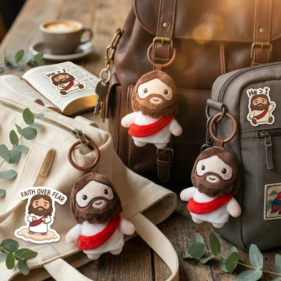 Mini Jesus Plush Bag Charm | Christian Keychain & Gift The Blessed Smiles