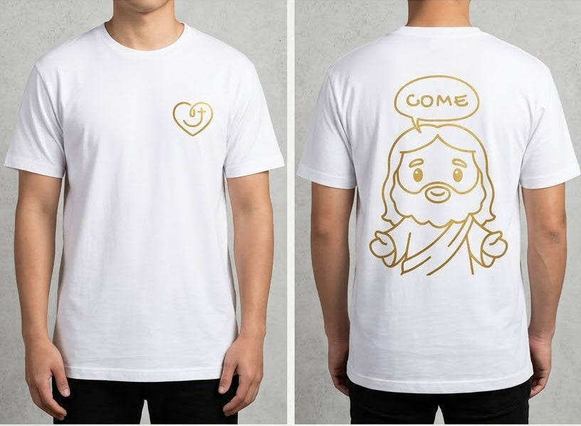 "Come" Cute Jesus Graphic Tee | Superior & Oversized Cotton