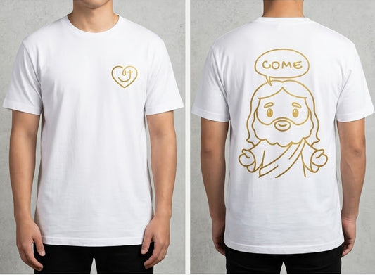 "Come" Cute Jesus Graphic Tee | Superior & Oversized Cotton