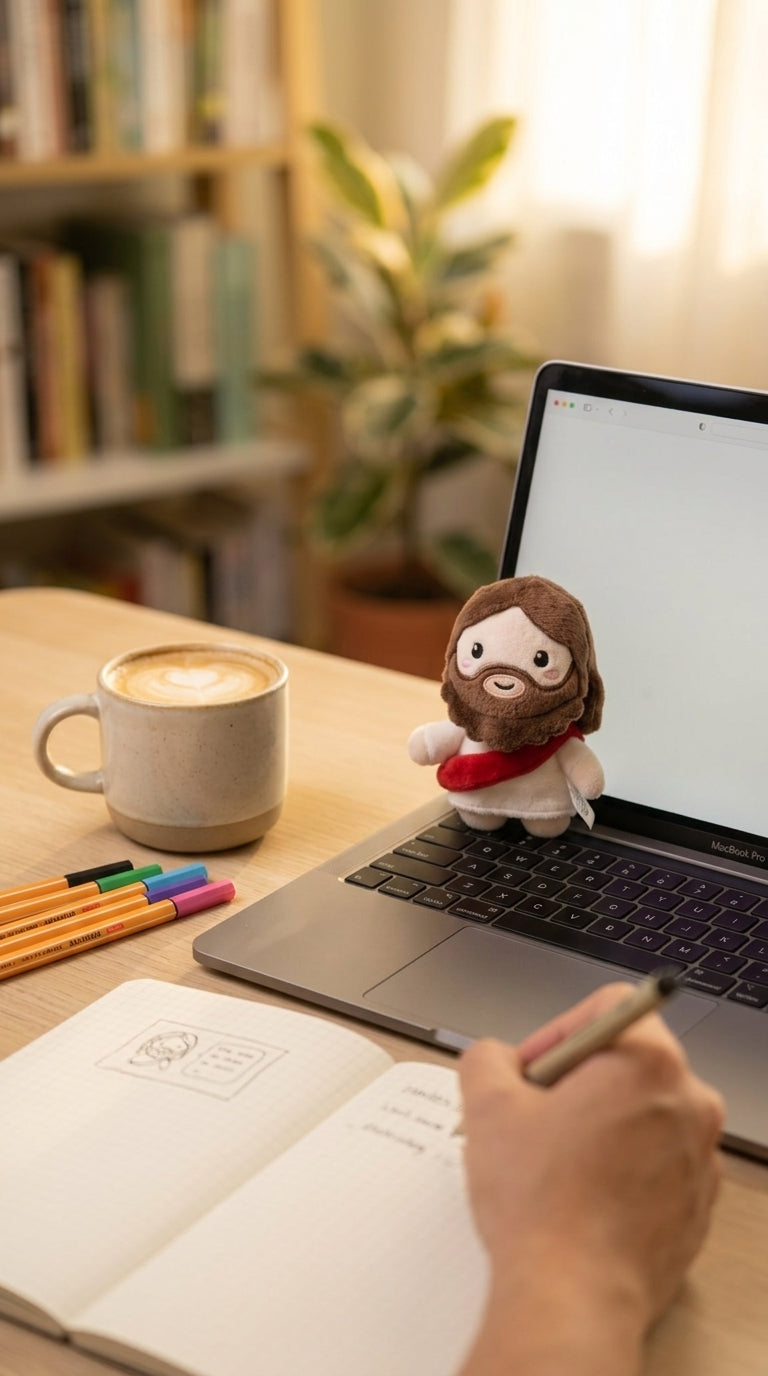 [Pre-order] Mini Jesus Plush Bag Charm | Christian Keychain & Gift The Blessed Smiles