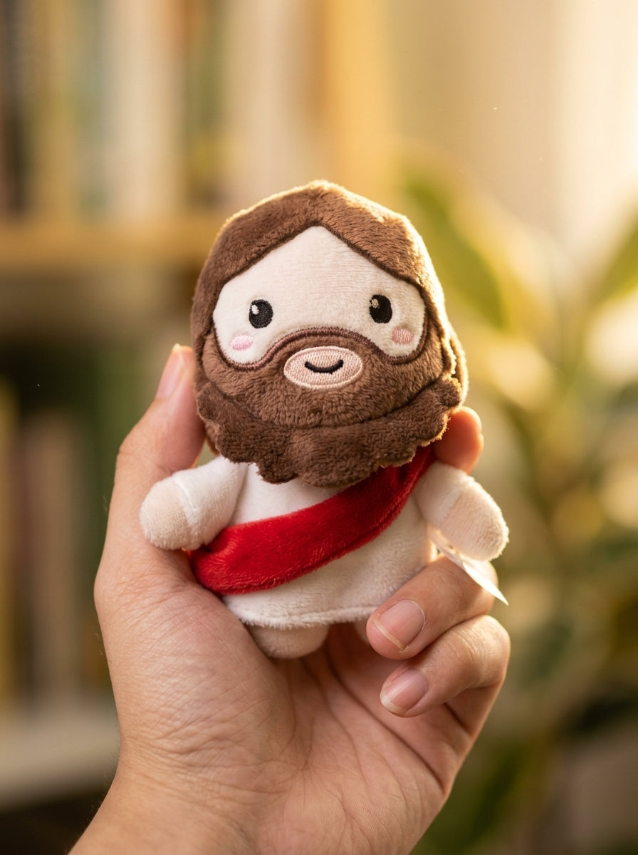 [Pre-order] Mini Jesus Plush Bag Charm | Christian Keychain & Gift The Blessed Smiles