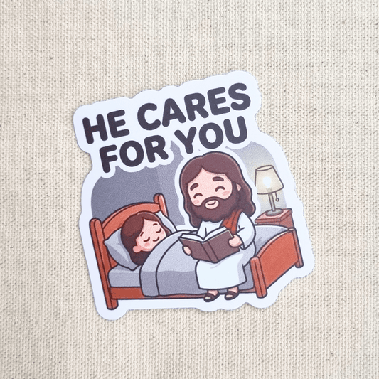 He Cares For You sticker – The Blessed Smiles