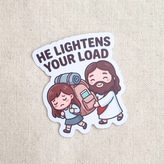 He Lightens Your Load sticker – The Blessed Smiles