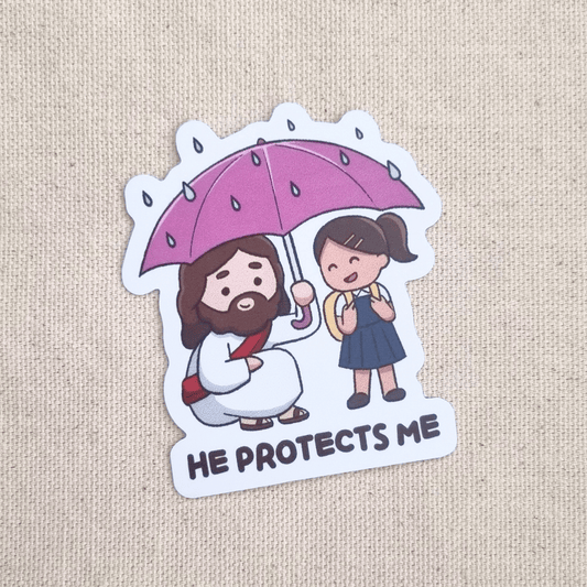He Protects Me sticker – The Blessed Smiles