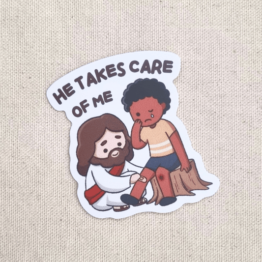 He Takes Care Of Me sticker – The Blessed Smiles