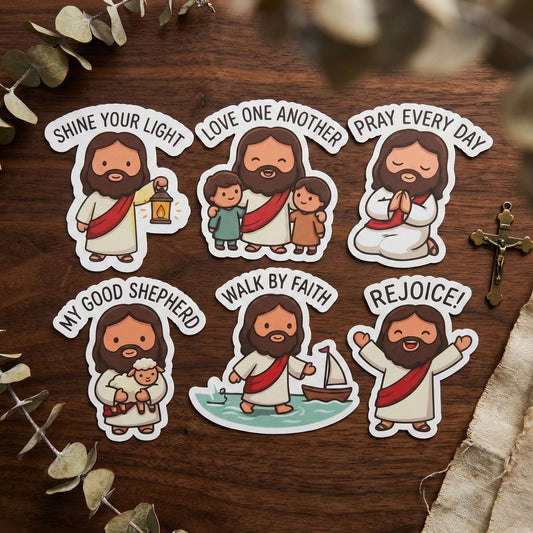 The Daily Walk Jesus Stickers Pack (6pcs) - The Blessed Smiles